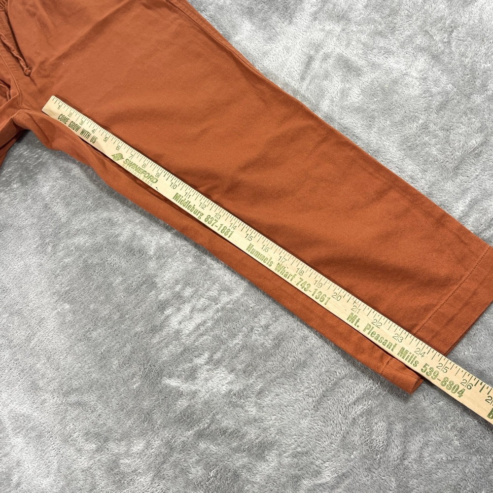 Gap Linen Blend Pants Womens Medium Orange Drawstring Elastic Waist Relaxed - Picture 4 of 11